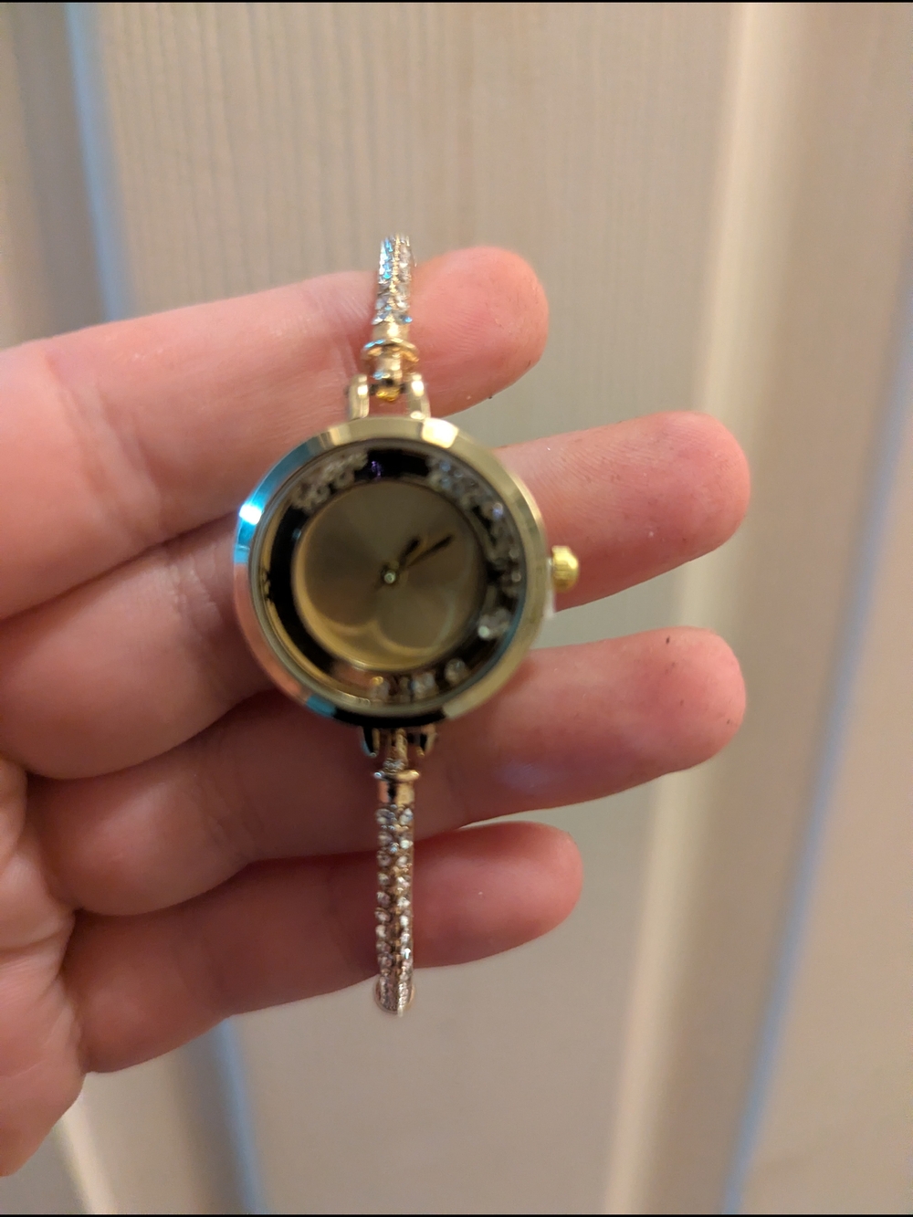 Gold-Tone Crystal Bracelet Women's Watch